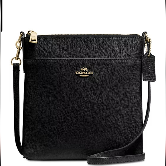 Coach Handbags - Coach Kitt Messenger Crossbody Bag Black Crossgrain Leather Adjustable Strap